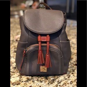 New grey & brown leather Dooney & Bourke Backpack